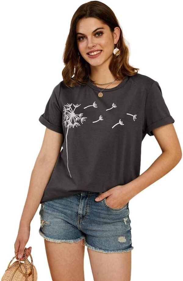 Cicy Bell Women's Dandelion Print T Shirts Cute Graphic Tees...