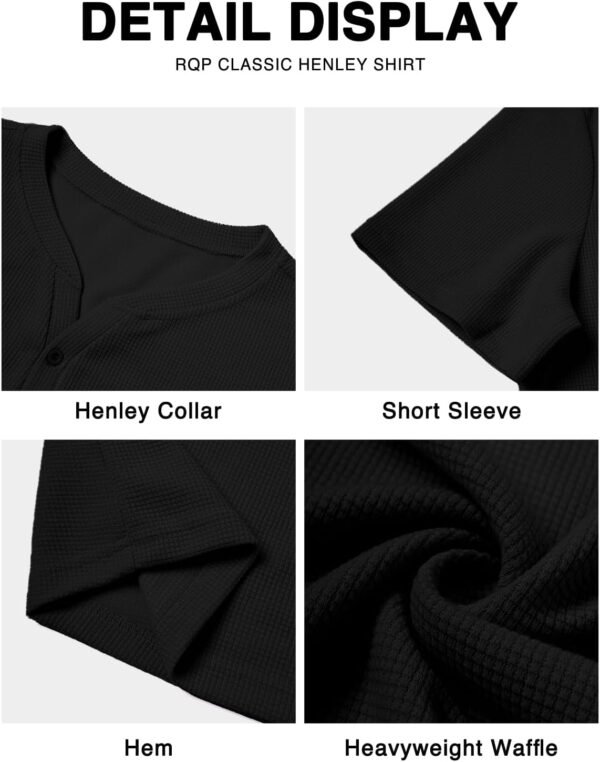 RQP Men's Henley Shirts Short Sleeve Waffle Stretch T Shirts...
