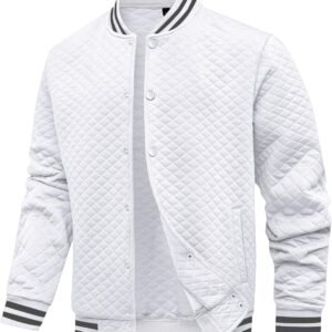 Mens Varsity Jacket Lightweight Jacket Causal Waffle Letterm...