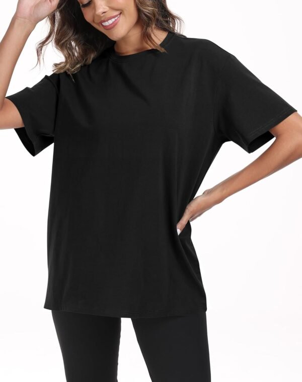 PRIMODA Womens Oversized Short Sleeve T Shirts Trendy Crew N...