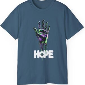 Hope Neon Dripping Hand T-Shirt – Bold Futuristic Design, Ey...