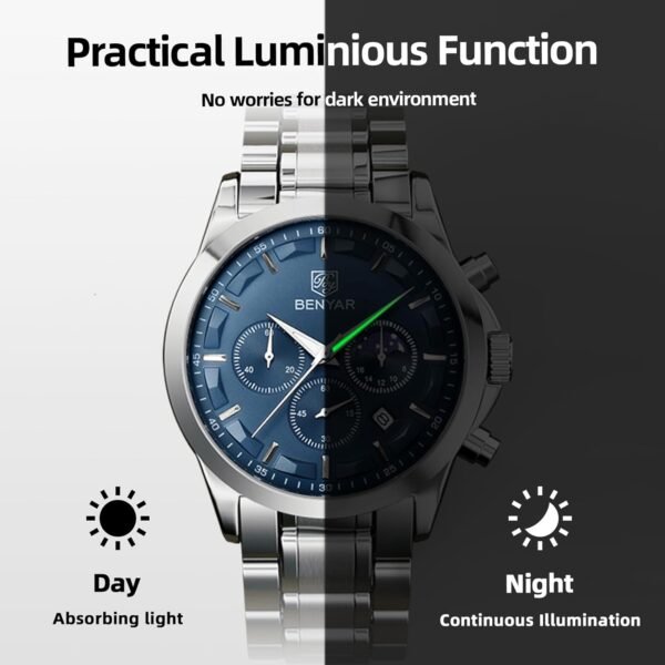 BY BENYAR Mens Watches Analog Quartz Chronograph Waterproof ...