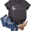 Cicy Bell Women's Dandelion Print T Shirts Cute Graphic Tees...