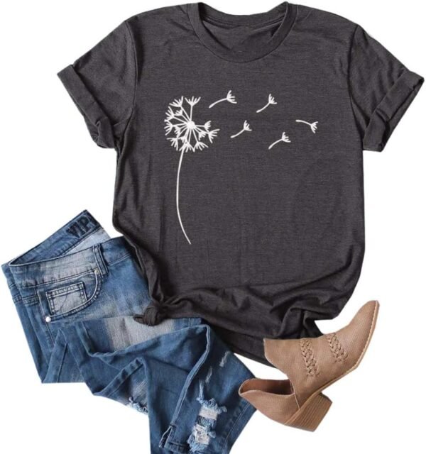 Cicy Bell Women's Dandelion Print T Shirts Cute Graphic Tees...