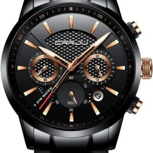 CRRJU Men's Business Casual Chronograph Quartz Waterproof Wr...
