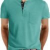 Lexiart Mens Fashion Henley Shirts Long Sleeve Button Cotton...