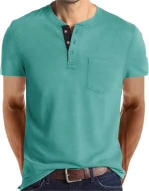 Lexiart Mens Fashion Henley Shirts Long Sleeve Button Cotton...