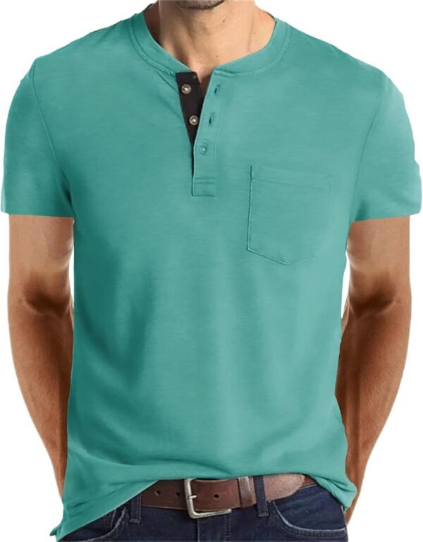 Lexiart Mens Fashion Henley Shirts Long Sleeve Button Cotton...