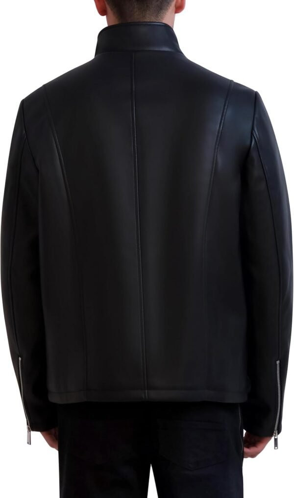 Karl Lagerfeld Paris Men's Faux Leather Biker Jacket
