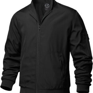 TLZC Men's Fashion Bomber Jacket Lightweight Track Windbreak...