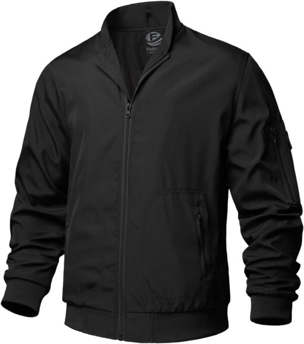 TLZC Men's Fashion Bomber Jacket Lightweight Track Windbreak...