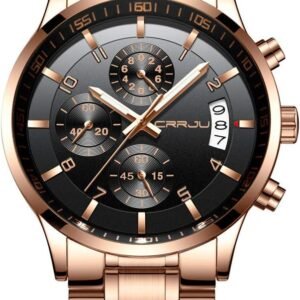 CRRJU Men's Fashion Stainless Steel Watches Date Waterproof ...