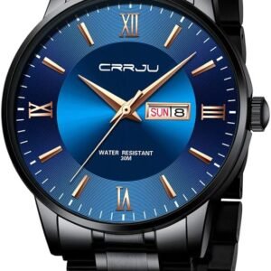 CRRJU Men's Fashion Luxury Stainless Steel Watches for Men B...