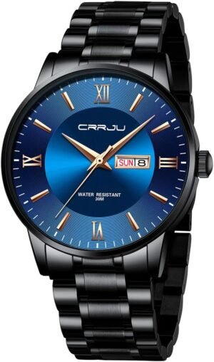 CRRJU Men's Fashion Luxury Stainless Steel Watches for Men B...