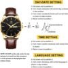 Men's Casual Leather Watch, Easy to Read Analog Dress Watch,...