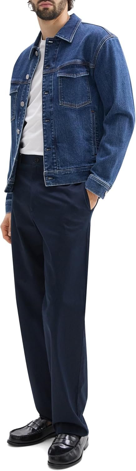 Theory Men's City Trucker Jacket in Denim Beryl