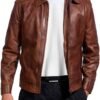 Mens Leather Jacket - Real Lambskin Classic Vintage Style Le...