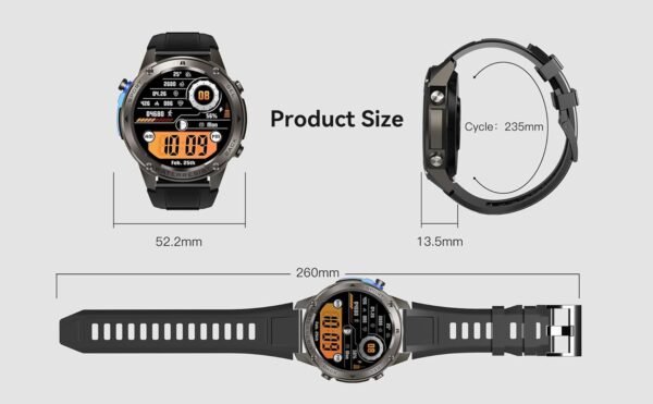 MIDDOW Military Smart Watch with GPS (Answer/Make Calls), Sa...