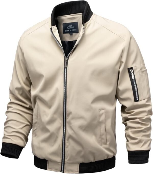 TLZC Men's Lightweight Bomber Jacket Windbreaker Slim Fit Ac...