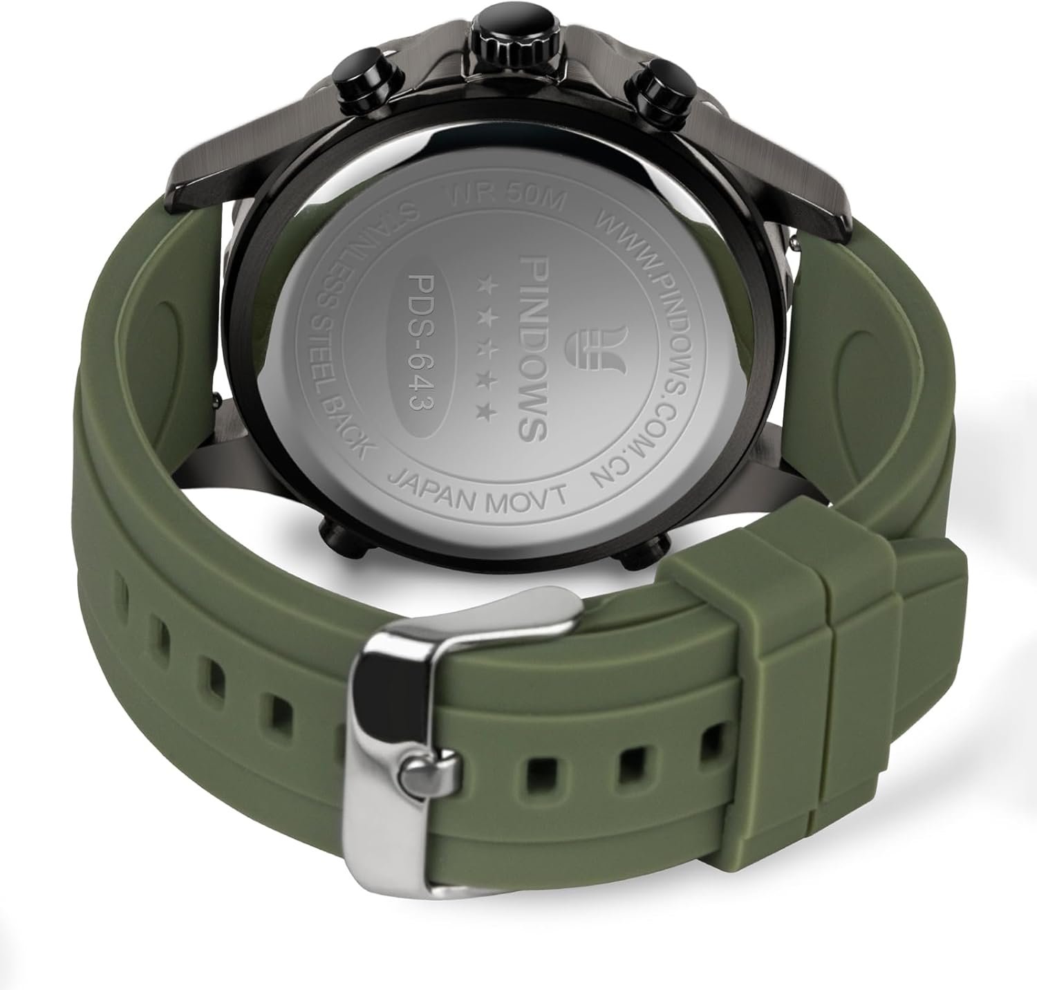 PINDOWS Watch for Men, Waterproof Big Dial Analog Digital Sp... - Image 3