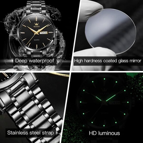 OLEVS Classic Men Watches with Date,Stainless Steel Man Watc...