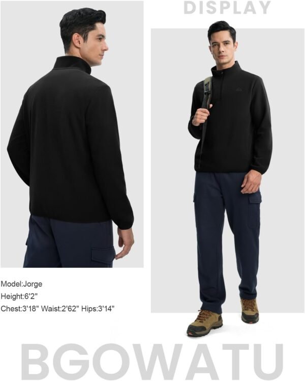 BGOWATU Men's Fleece Pullover Jacket Lightweight Golf jacket...