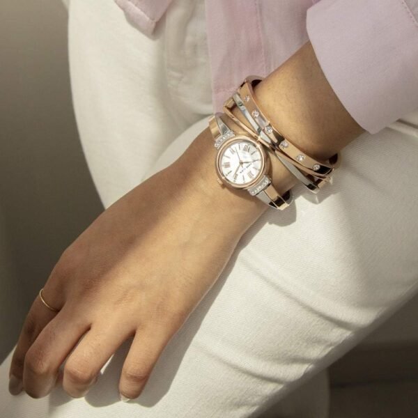 Anne Klein Women's Premium Crystal Accented Bangle Watch Set...