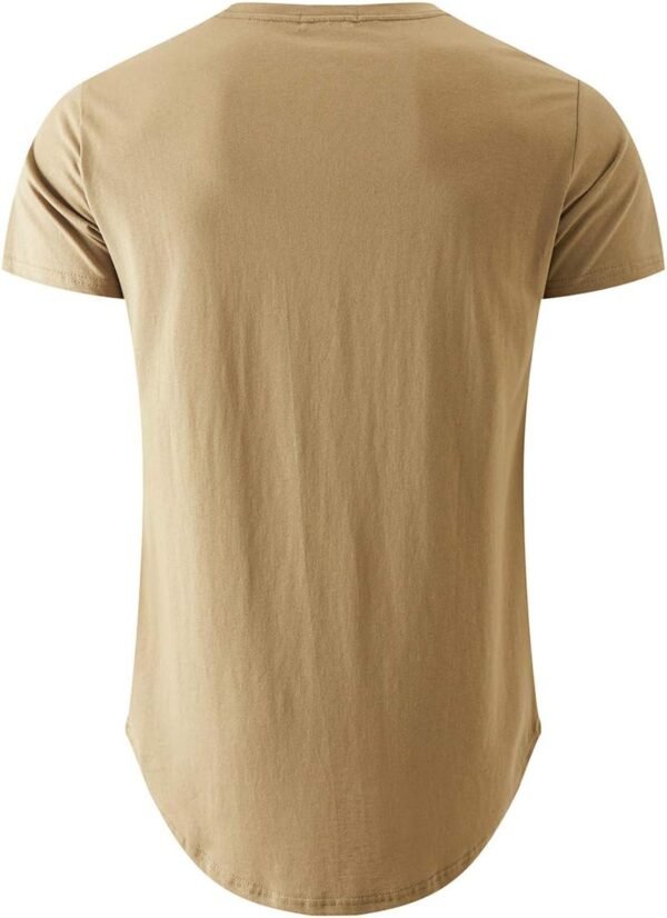 KLIEGOU Mens 100 Cotton Hipster Hip Hop Longline Crewneck T-...