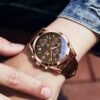 OLEVS Men's Watches Brown Leather with Date,Casual Watches f...