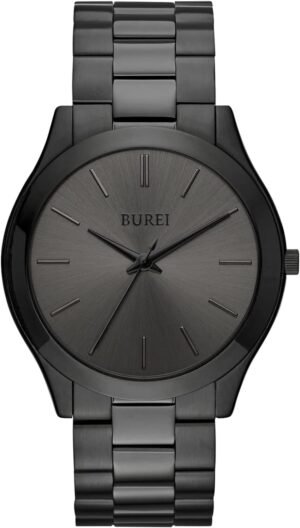 BUREI Men Watches Fashion Stainless Steel Analog Quartz Watc...