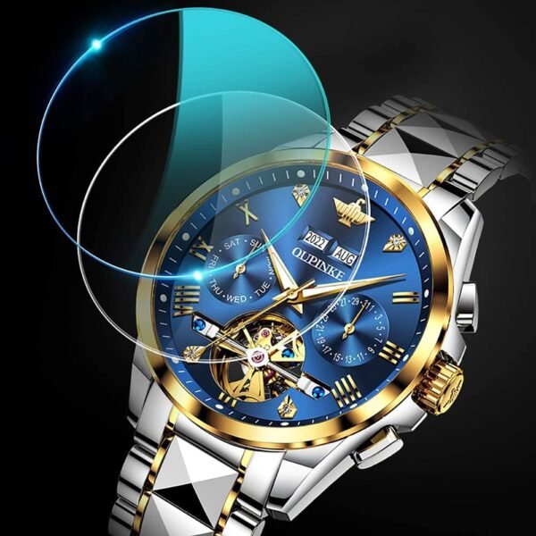 OUPINKE Mens Watches Automatic Skeleton Tourbillon Self Wind...