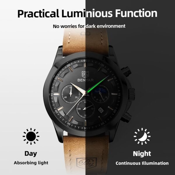 BY BENYAR Mens Watches Analog Quartz Chronograph Waterproof ...