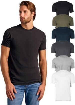 True Classic Mens T-Shirts - Short Sleeve Crew Neck Plain No...