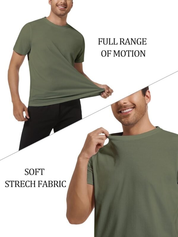Mens T-Shirts Multi Pack Crewneck Cotton Tee Short Sleeve Cl...