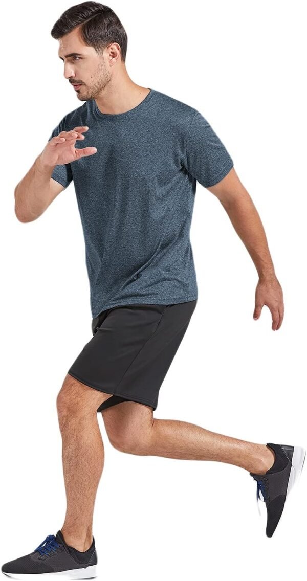 5 Pack Men's Dry Fit T Shirts Athletic Running Gym Workout S...