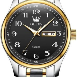 Men's Casual Stainless Steel Watch, Big Face Easy to Read An...