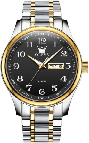 Men's Casual Stainless Steel Watch, Big Face Easy to Read An...