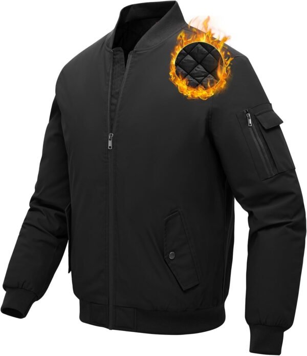 BGOWATU Men's Jacket Windproof Quilted Bomber Jackets Casual...