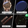 OLEVS Men's Casual Leather Watch, Big Face Chronograph Watch...