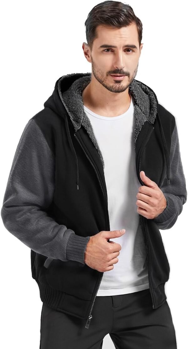 SWISSWELL Men Zip Up Hoodies Sherpa Lined Jacket Heavyweight...