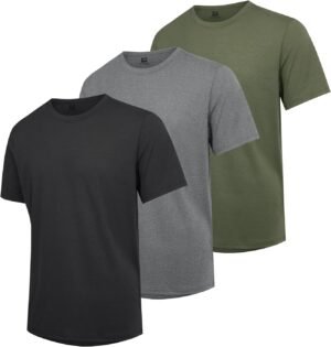 Mens T-Shirts Multi Pack Crewneck Cotton Tee Short Sleeve Cl...