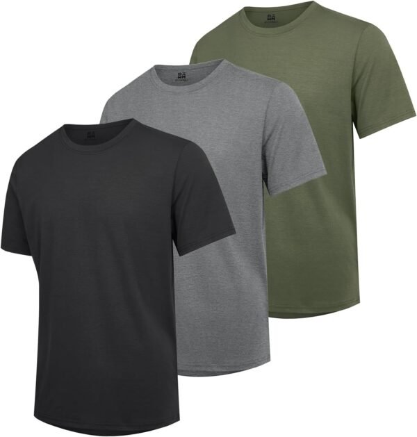 Mens T-Shirts Multi Pack Crewneck Cotton Tee Short Sleeve Cl...