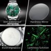 OLEVS Mens Watches Starry Sky Moon Phase Dial Luxury Busines...