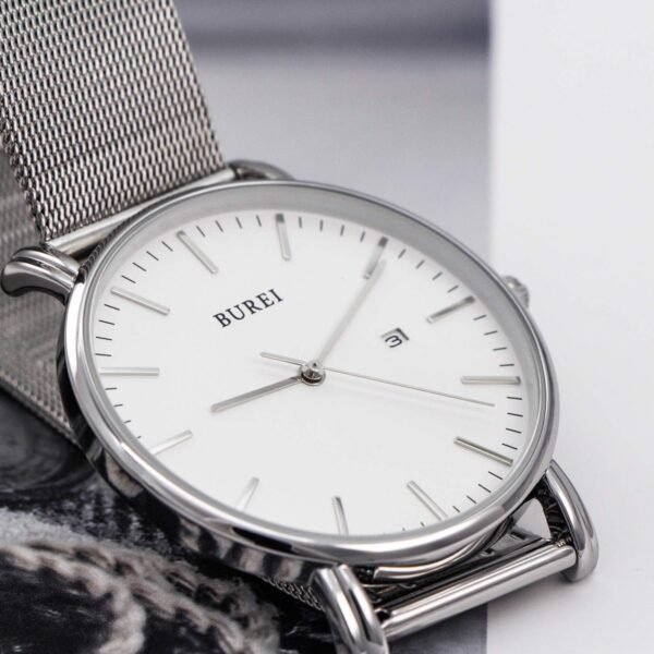 BUREI Men Wrist Watches Fashion Minimalist Analog Quartz Wat...