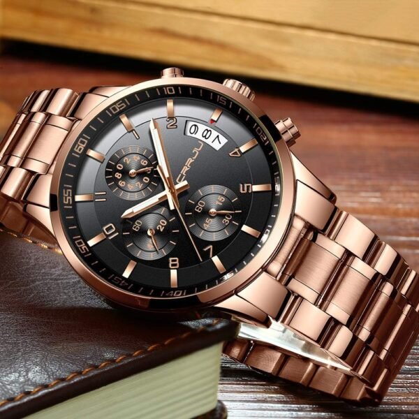 CRRJU Men's Fashion Stainless Steel Watches Date Waterproof ...