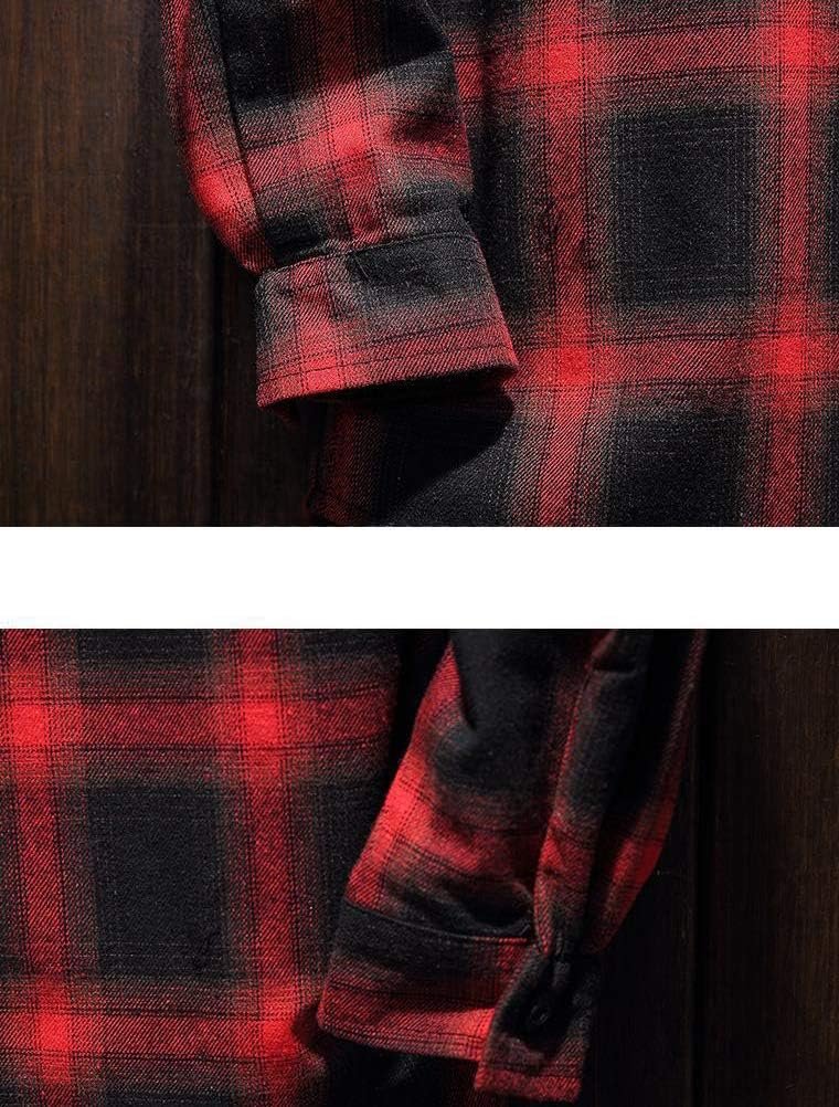 Lavnis Men's Plaid Hooded Shirts Casual Long Sleeve Lightwei... - Image 6