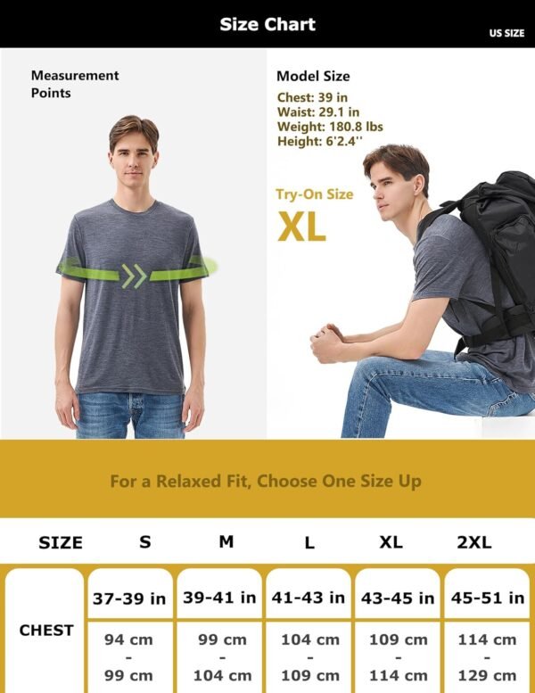Merino Protect 100% Merino Wool T Shirts for Men Odor Resist...