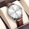 OLEVS Men Leather Watch,Mens Wrist Watches,Big Face Watches ...