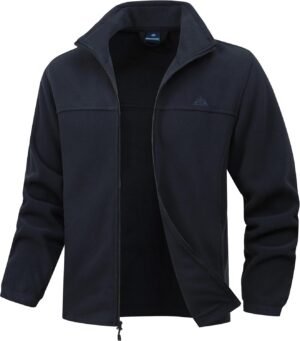 Men's Soft Polar Fleece Jacket with Pockets Lightweight Outd...