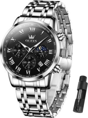 OLEVS Men Multifunction Watch, Multi Dial Waterproof Luminou...